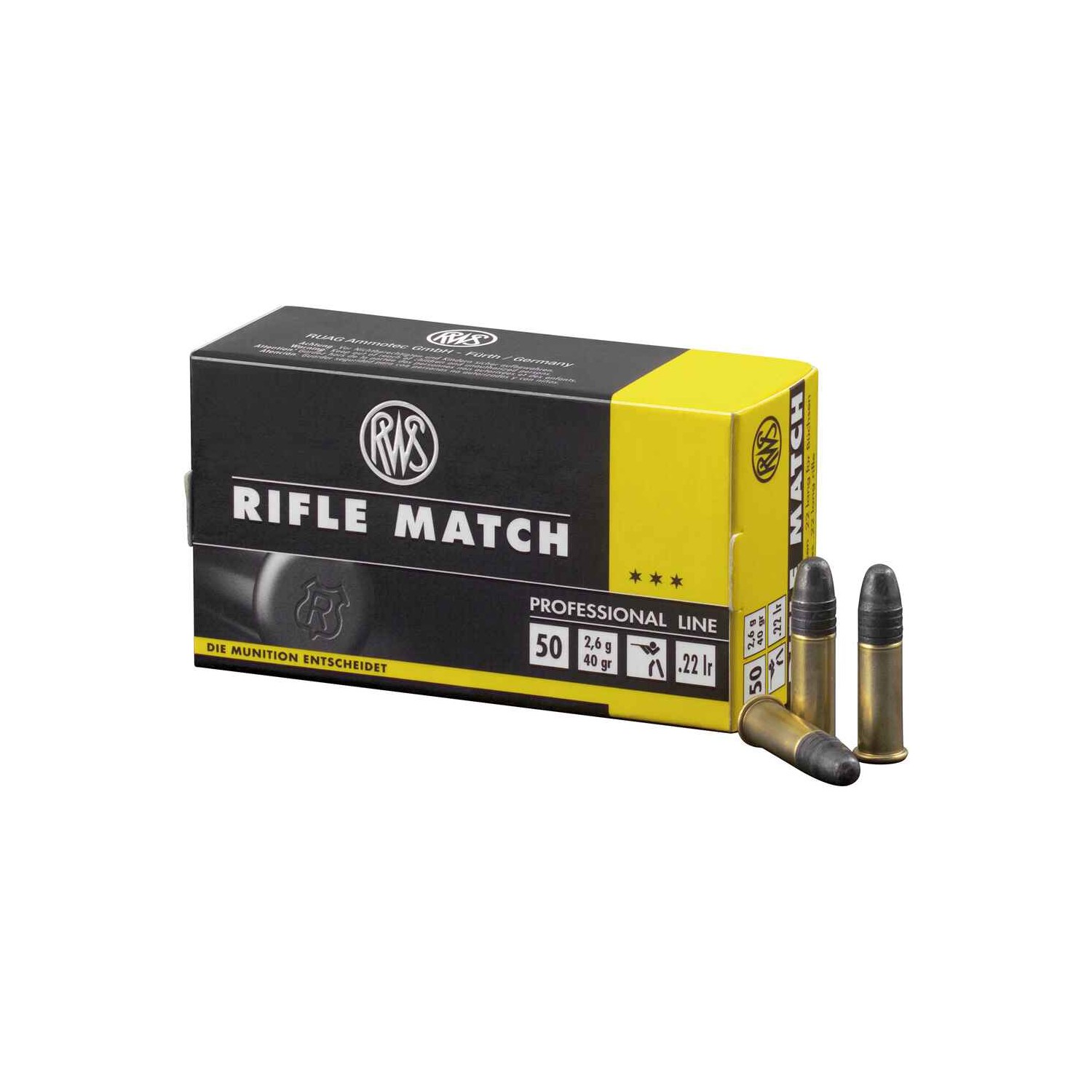 .22 lfB. Rifle Match 2,6g/40grs. RWS