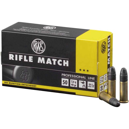 .22 lfB. Rifle Match 2,6g/40grs. RWS