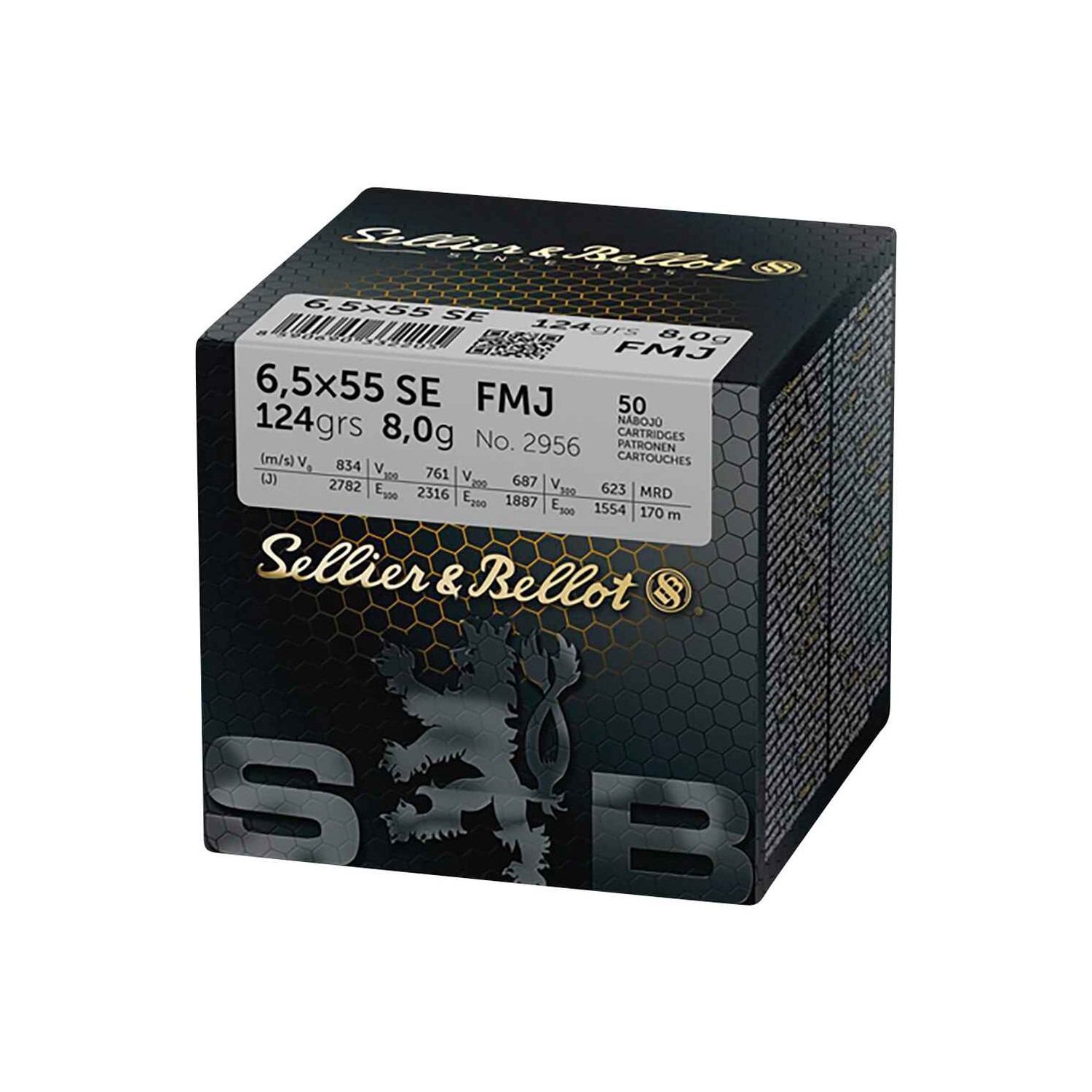 6,5x55 FMJ 124 grs. Sellier & Bellot