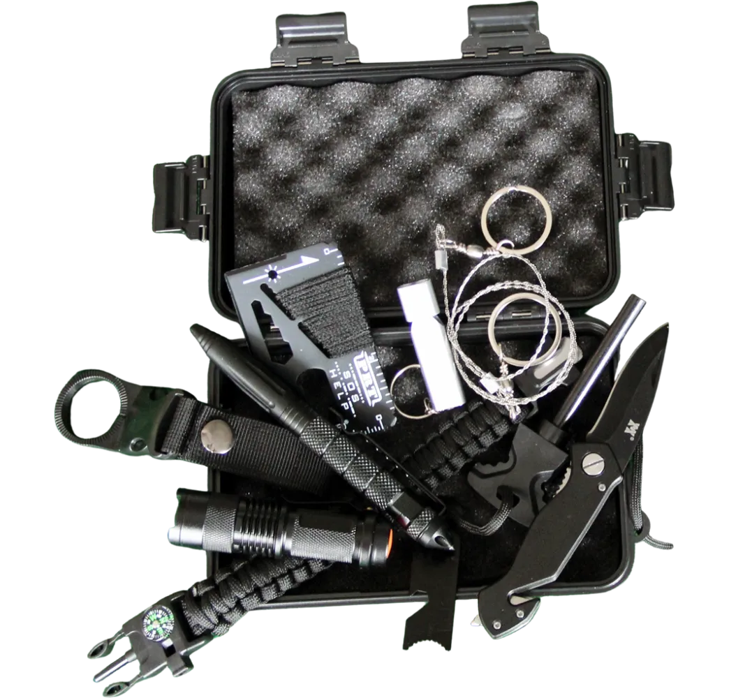 Notfallbox Survival Set – 10-teilig „Be prepared“