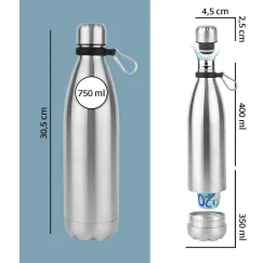 Safe Edelstahlflasche mit Geheimfach kaufen | 400 ml