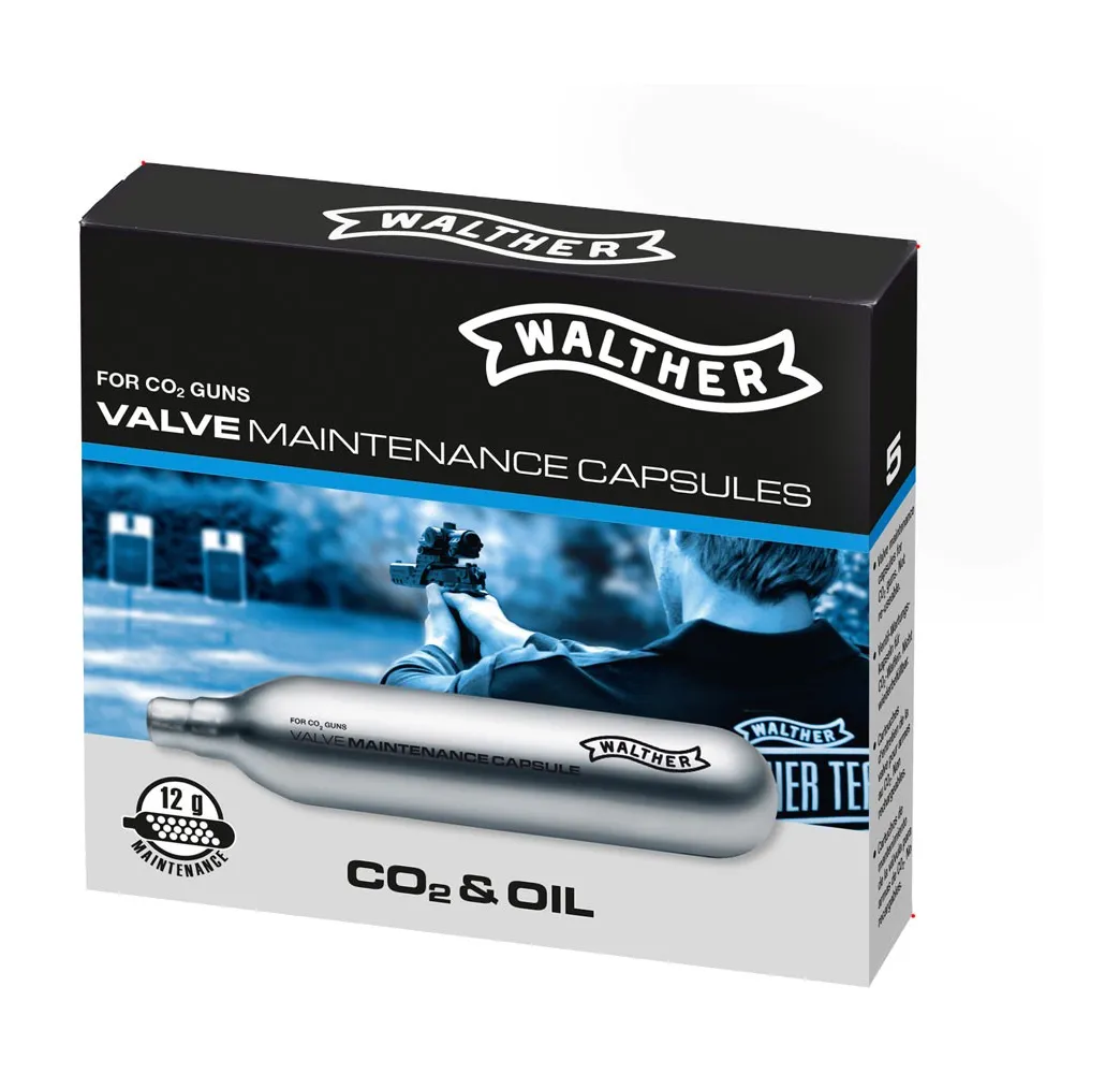 Walther CO2 Ventil-Wartungskapseln 5x12g Spezialöl