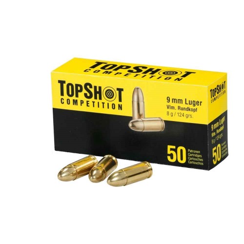 1600 Schuss 9 mm Luger Vollmantel 8,0 g/124 grs. TOPSHOT Competition in der Natokiste
