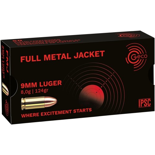 1600 Schuss 9mm Luger Vollmantel 8,0g/124grs. Geco in der Natokiste