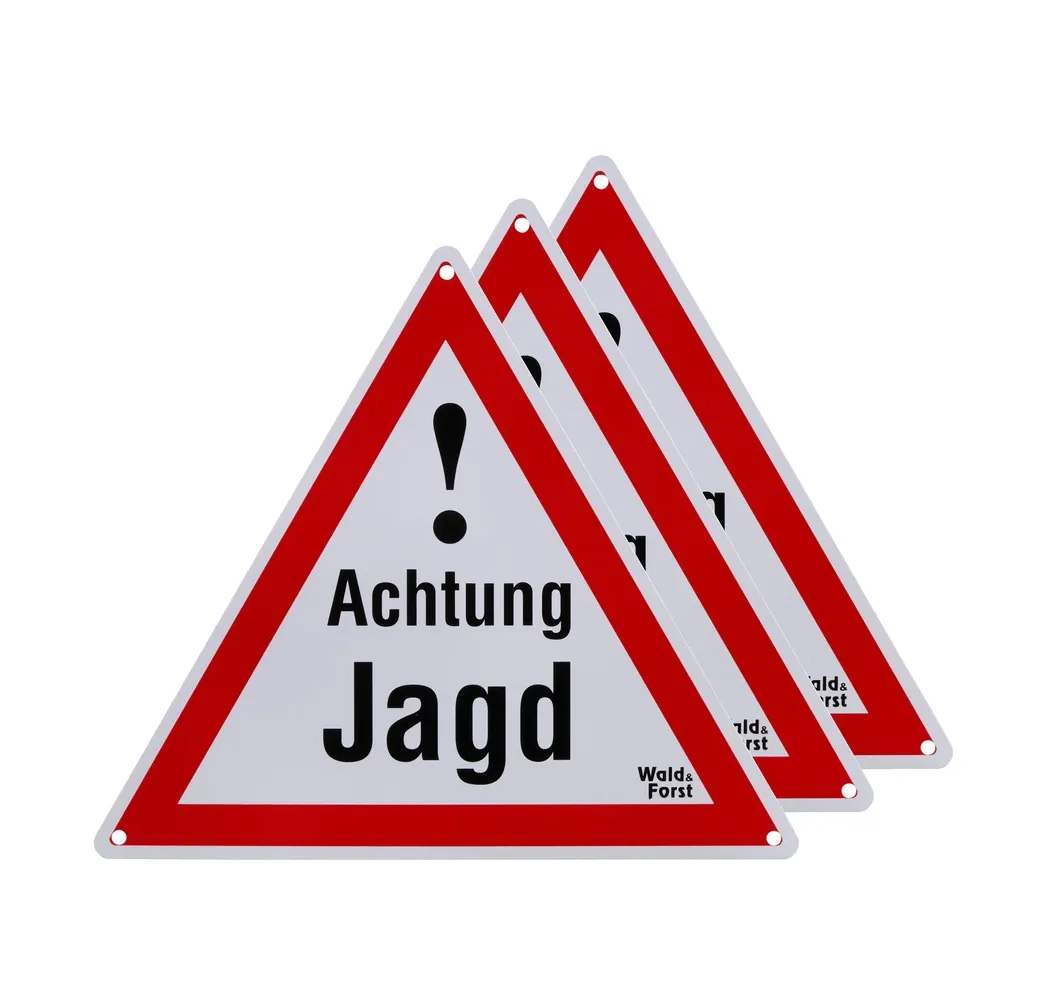 Wald & Forst Warnschild Achtung Jagd 3er-Pack Shop
