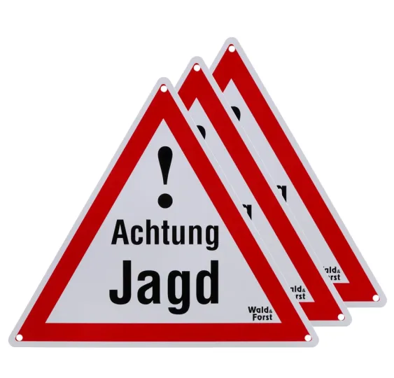 Warnschild Achtung Jagd – 3er-Pack Wald & Forst