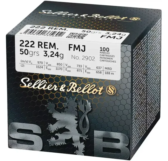 .222 Rem. Vollmantel 3,2g/50grs. Sellier & Bellot