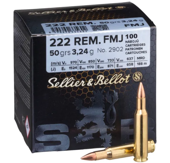.222 Rem. Vollmantel 3,2g/50grs. Sellier & Bellot