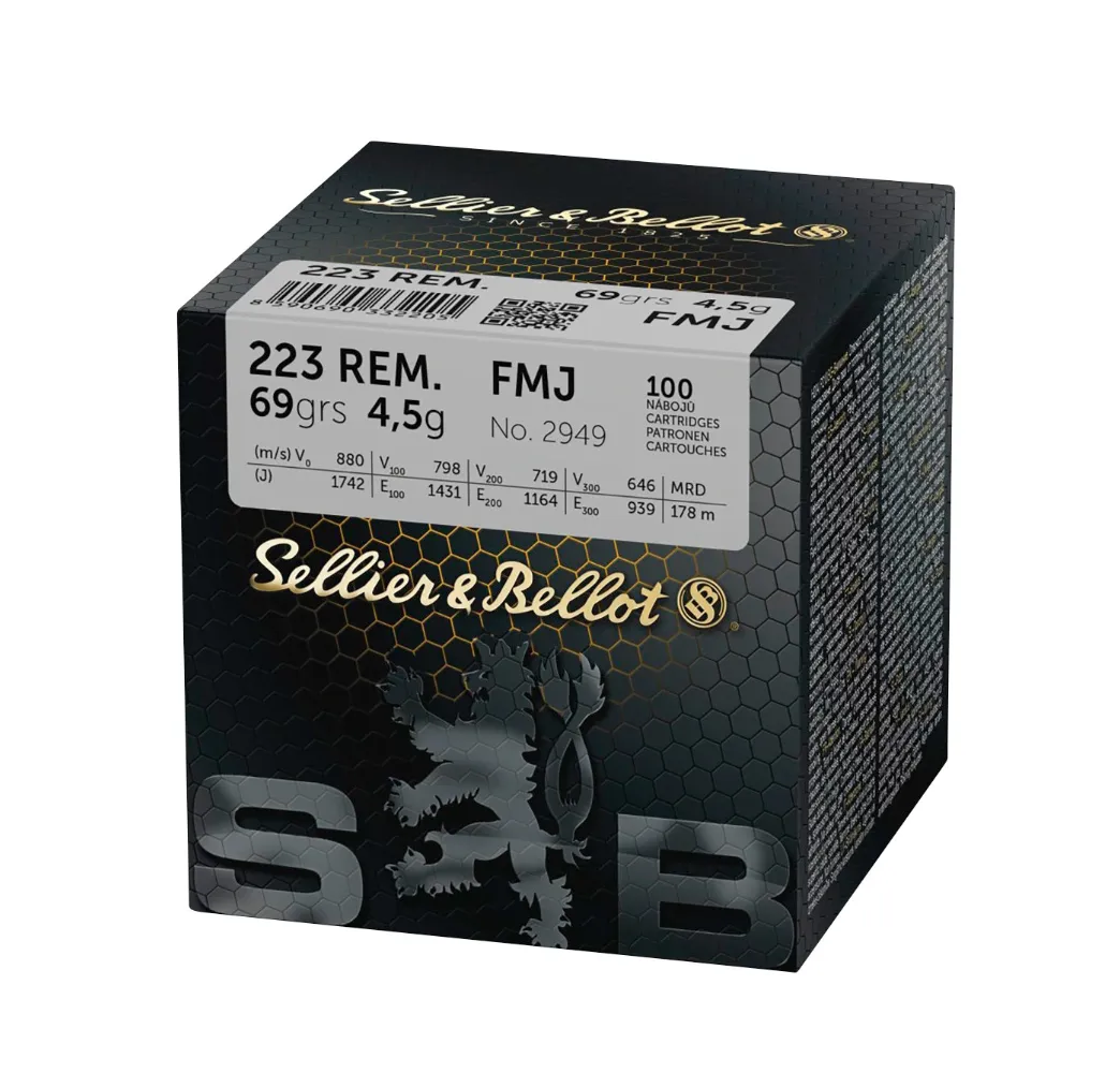 Sellier & Bellot .223 Rem Vollmantel | 4,5g/69grs. Boot Tail