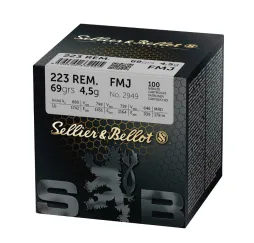 Sellier & Bellot .223 Rem Vollmantel | 4,5g/69grs. Boot Tail
