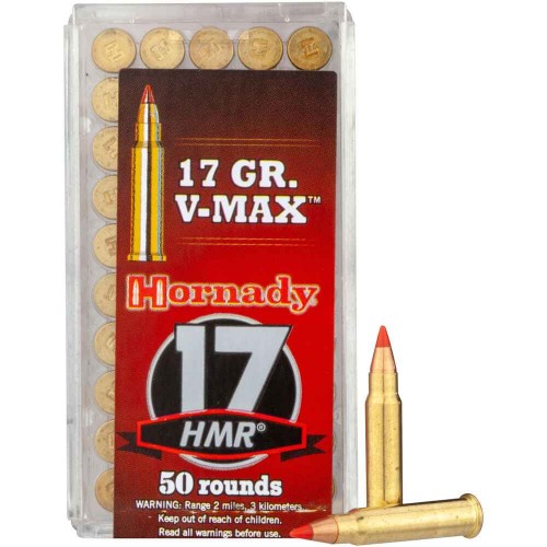 Büchsenmunition .17 HMR, V-Max 1,1g/17 grs. Hornady