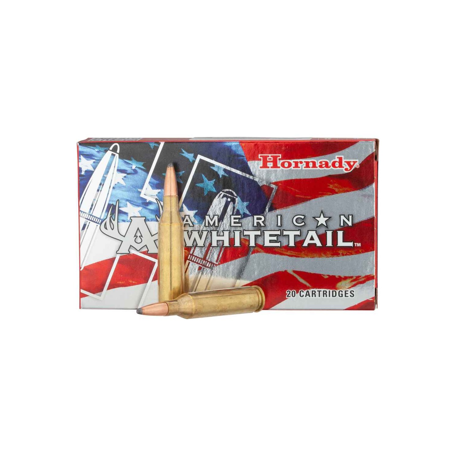 Büchsenmunition .243 Win. American Whitetail Interlock BTSP 6,5g/100grs. Hornady