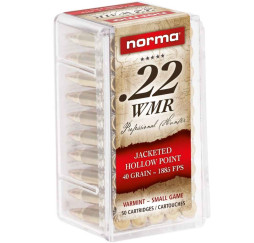 Büchsenmunition .22 Win. Mag. JHP 2,6g/40grs. Norma