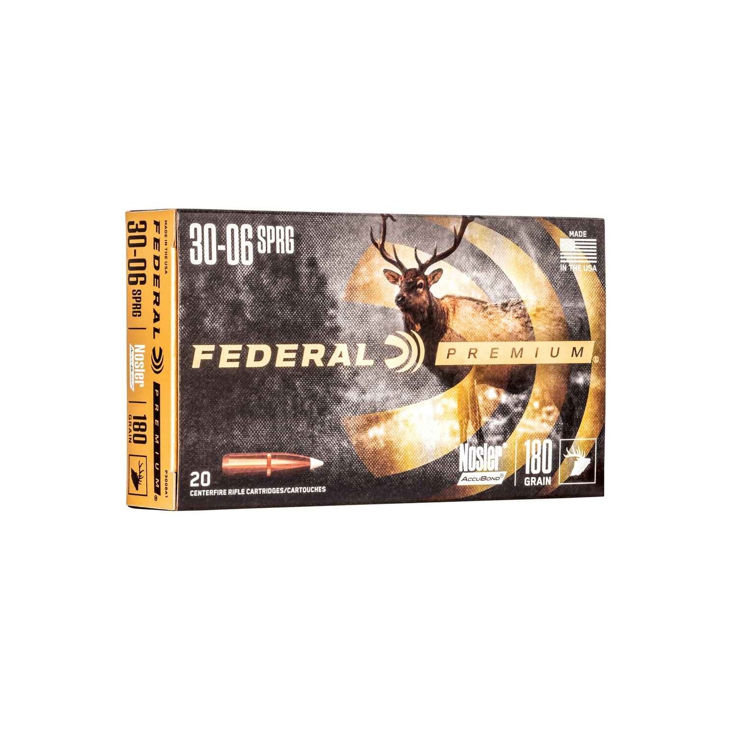 .30-06 Spr. Premium Nosler Accubond 180 grs. Federal Ammunition