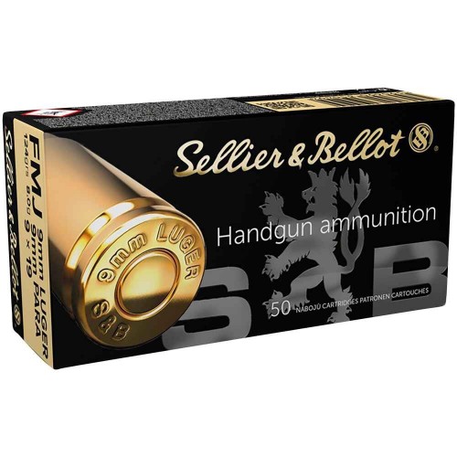 9 mm Luger Vollmantel 7,45g/115grs. Sellier & Bellot