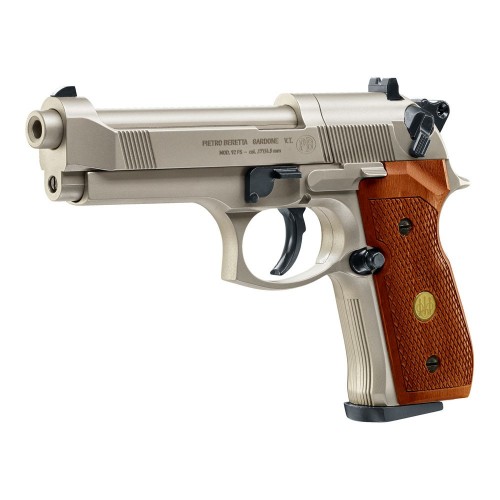 Beretta CO2 Pistole M 92 FS nickel, Holzgriffschalen vorn