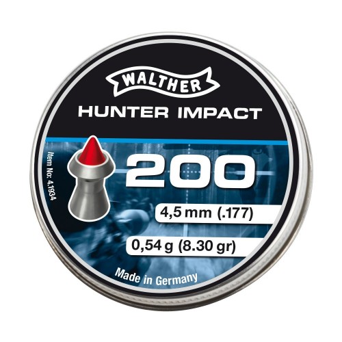 Walther 4,5mm Diabolo Hunter Impact 0,56g – 200 Stück Walther 4,5mm Diabolo Hunter Impact 0,56g – 200 Stück