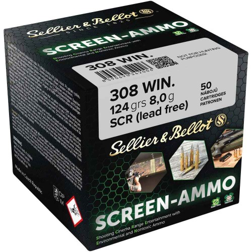 .308 Win. Screen-Ammo SCR Zink 8,0g/124grs. Sellier & Bellot