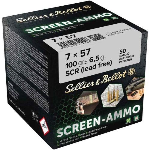 7x57 Screen-Ammo SCR Zink 6,5g/100grs. Sellier & Bellot