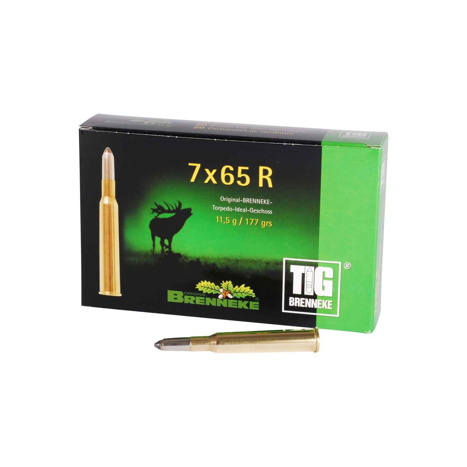 7x65 R TIG 11,5g/177grs. Brenneke