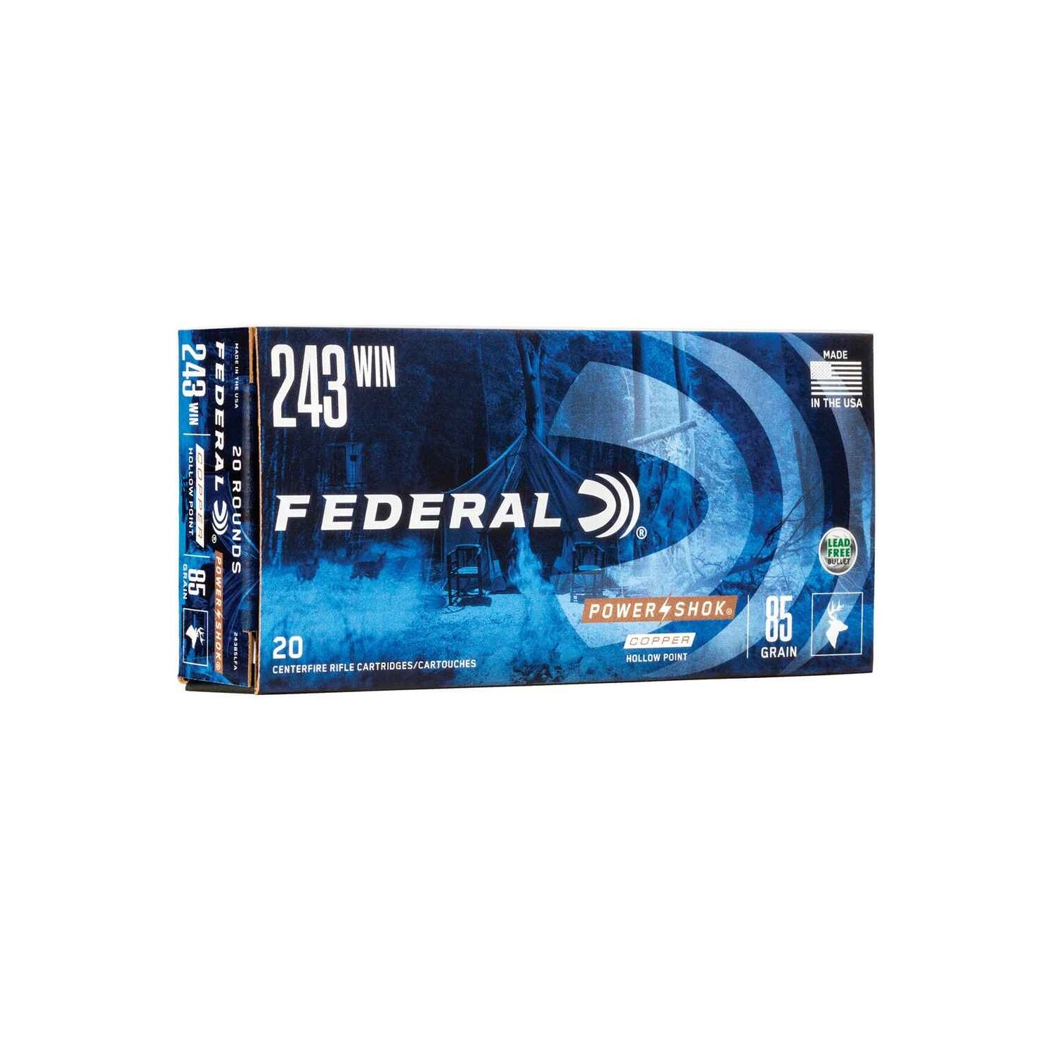 .243 Win. Power Shok Copper HP 5,5g/85grs. Federal Ammunition