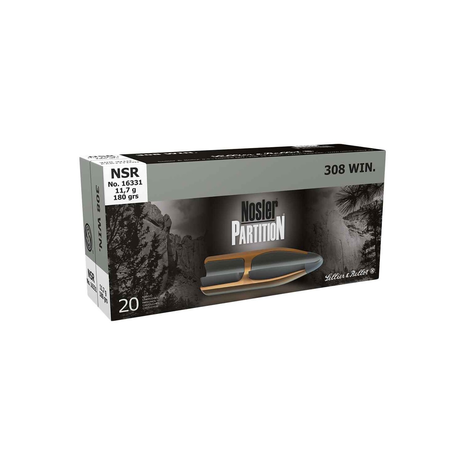 .308 Winchester Nosler Partition 180 grs. Sellier & Bellot