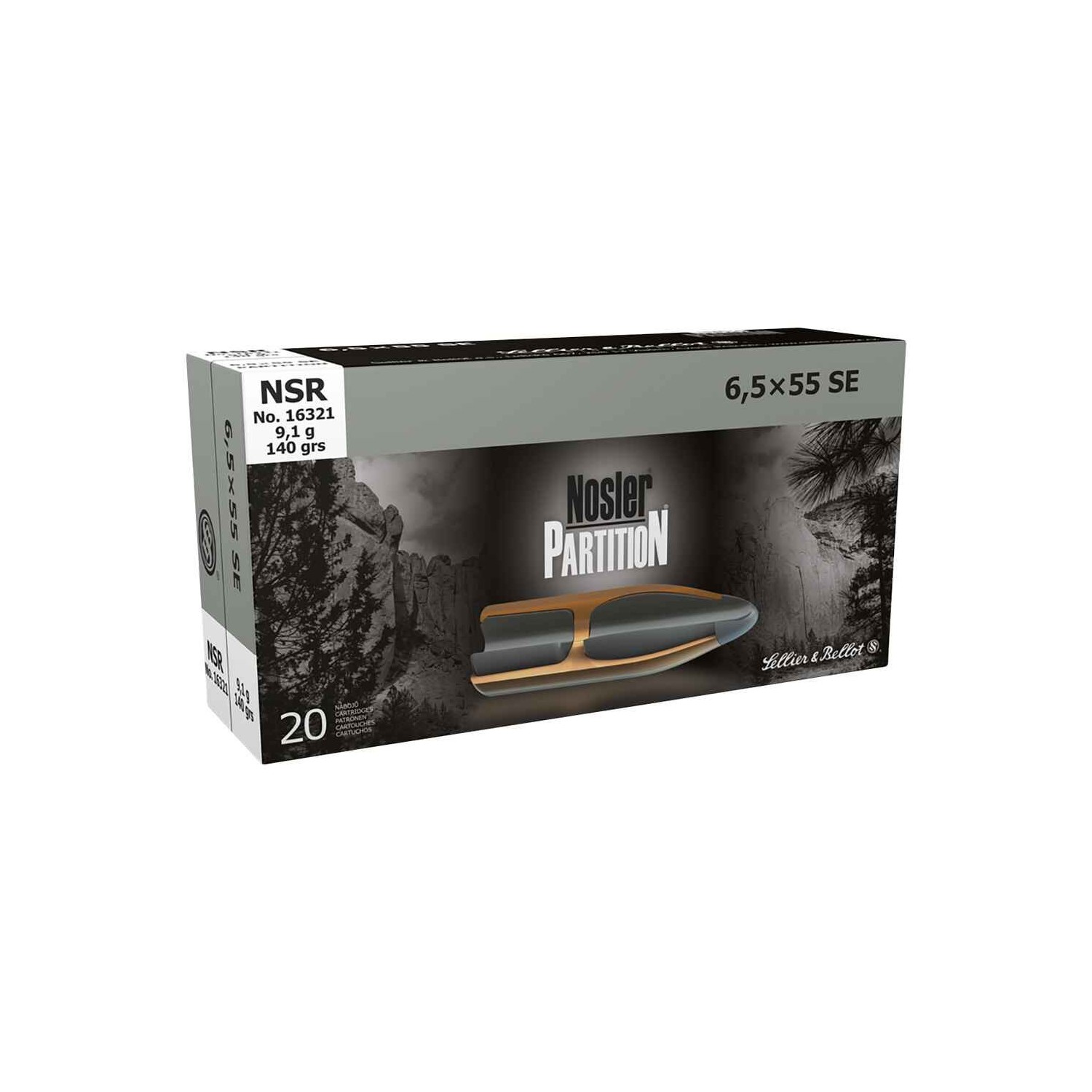6,5x55 Nosler Partition 9,1g/140grs. Sellier & Bellot