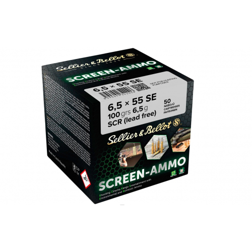 6,5x55 Screen-Ammo SCR Zink 6,5g/100grs. Sellier & Bellot