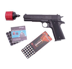 Colt Schreckschuss Pistole Government 1911 A1 schwarz Silverster sp...