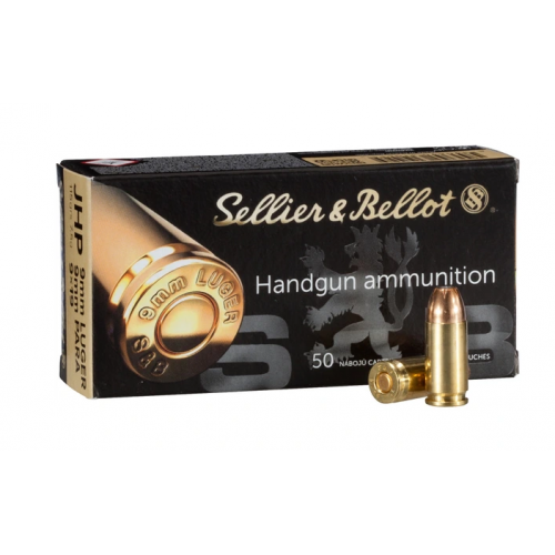 Pistolenmunition 9 mm Luger Hohlspitz 7,45g/115grs.  Sellier & Bellot 2
