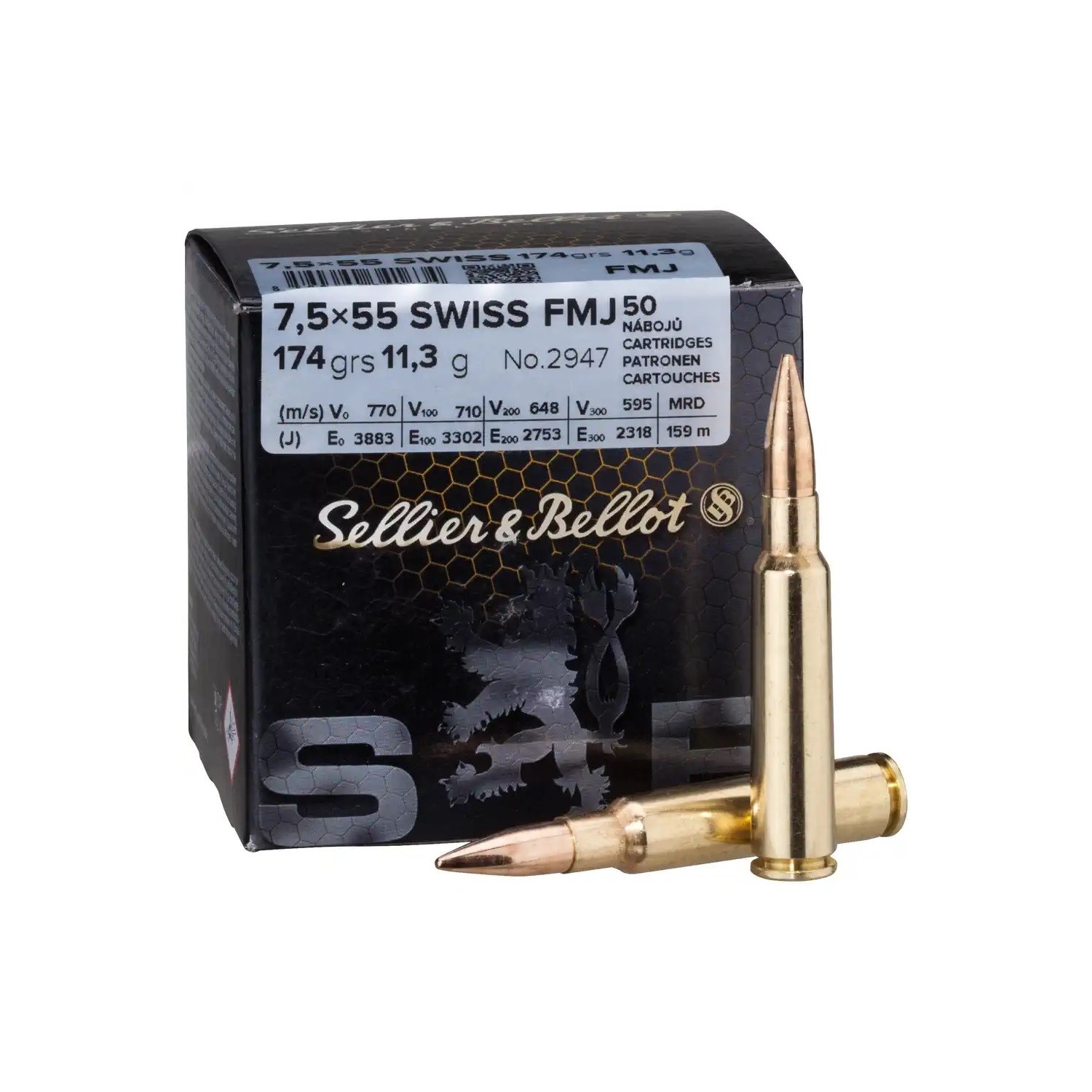 7,5x55 Vollmantel 11,3g/174grs. Sellier & Bellot 2