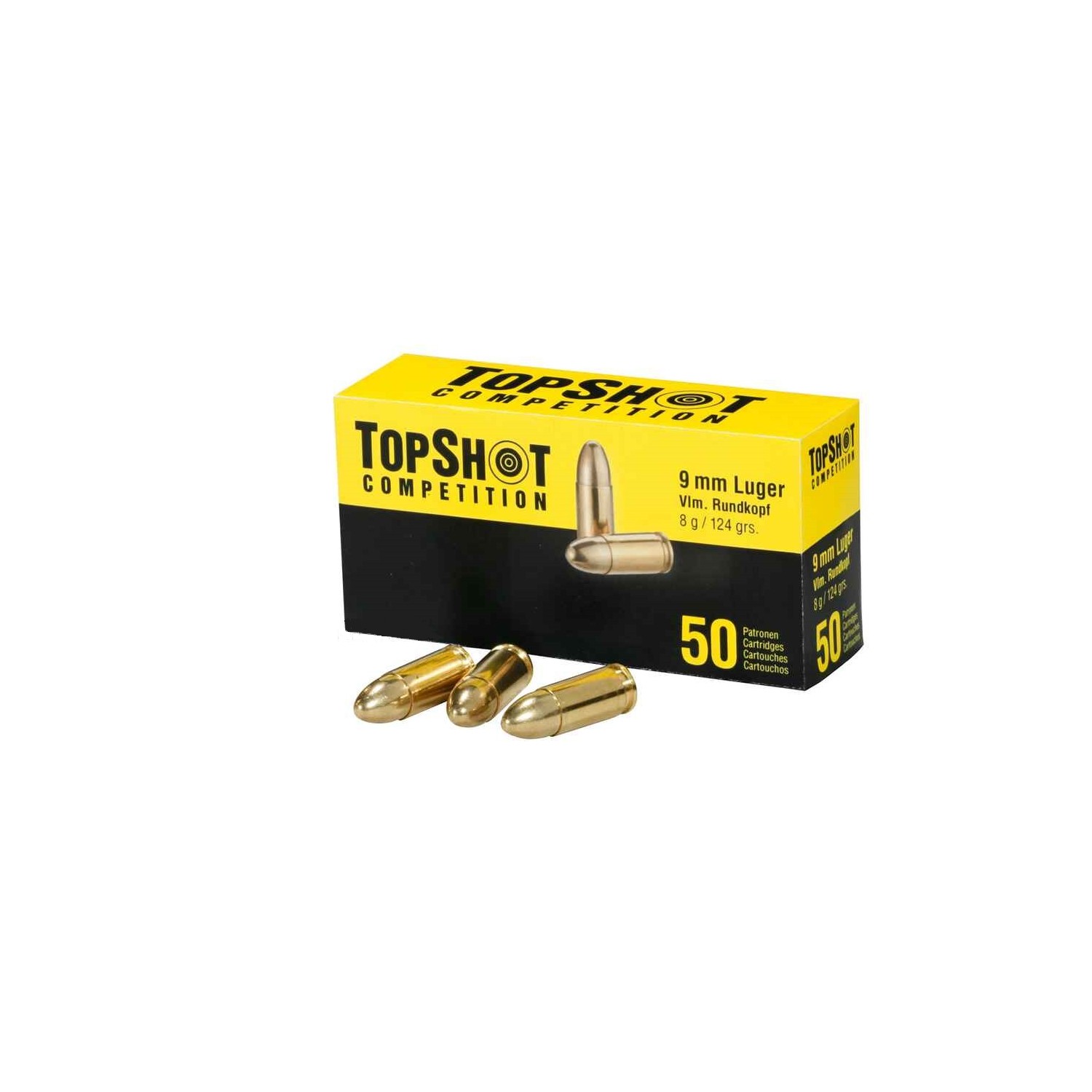 9 mm Luger Vollmantel 8,0 g/124 grs. TOPSHOT Competition