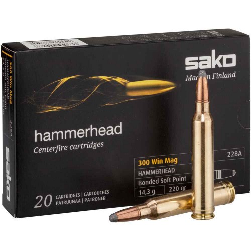 Büchsenmunition .300 Win. Mag. Hammerhead SP 220 grs. Sako